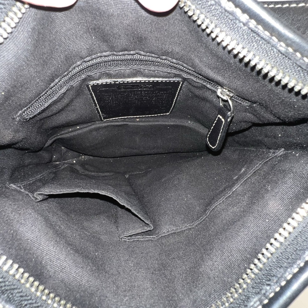 Coach Signature Jacquard Black Fabric‎ With Leather Shoulder Bag Hobo J05M-3577 - Picture 9 of 13